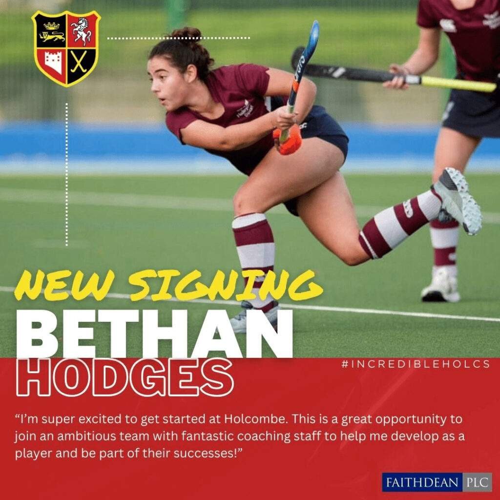 image 1 - England: Holcombe Confirm Bethan Hodges Signing - Holcombe Hockey Club are delighted to confirm the signing of Bethan Hodges from Southgate as their Women’s first-team prepare to return to outdoor action.