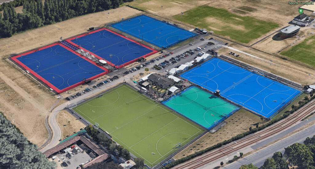 Google Earth aerial image of the Nottingham Hockey Centre, home of Beeston Hockey Club.