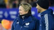 Amstelveen, Hockey, Wagener Stadion, Dames, Pro League, Seizoen 2021-2022, 10-11-2021, Nederland - België 3-1, coach Alyson Annan (Ned) en assistent-coach Jamilon Mulders (Ned)