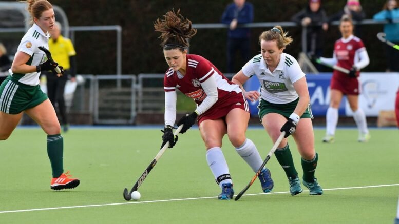 Catholic Institute's Roisin Upton holds off Muckross's Sophie Barnwell Pic Adrian Boehm