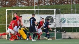 Corinthian's Andrew Sutton emerges from the melee with an equalising goal Picture_ Adrian Boehm