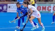 FMnhC1UaMAEaHh3 scaled - Indian Eves Fall To Last-Minute Goal - The Indian women's hockey team conceded a late goal to lose 3-4 against Spain for its first defeat in the FIH Pro League here on Sunday.