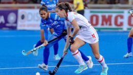FMnhC1UaMAEaHh3 scaled - Indian Eves Fall To Last-Minute Goal - The Indian women's hockey team conceded a late goal to lose 3-4 against Spain for its first defeat in the FIH Pro League here on Sunday.