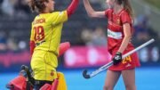 WSP20220529 1111 - Pro-League: Garcia Stands Strong in Spanish Victory Over England - Spain avenged their 3-1 defeat to England the day before by winning 2-0 at Lee Valley Hockey and Tennis Centre on Sunday afternoon to join England on twelve points but having played two games more than their hosts.