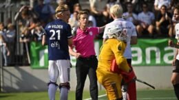 image 7 - Netherlands: Disciplinary Committee Suspends Pruyser - The independent disciplinary committee of the KNHB has suspended Mirco Pruyser, captain and striker of Amsterdam, for his club's second play-off game against Pinoké, which will be played on Saturday.&nbsp;Pruyser has been suspended due to 'an incident' during the first play-off match between the two teams last Sunday in the Wagener Stadium.