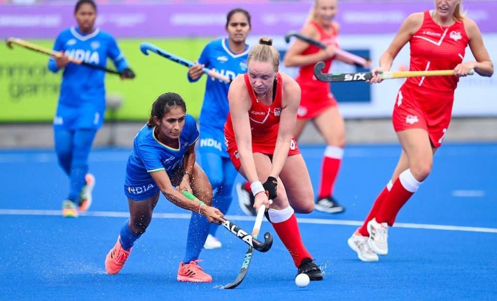 2022 1387 16566 001 c4 06 - CWG22: England Top India in Hard Fought Battle - England beat India in a hard fought encounter at the University of Birmingham on Tuesday afternoon to stay on course to finish top of Pool A and if they beat Wales on Thursday, will qualify for the semi-finals as pool winners by winning all their pool games for the first time in Commonwealth Games history.