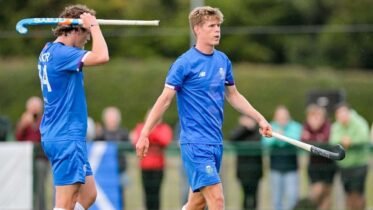 220825ADY8992 - Scotland: Bluesticks Lose to Wales in Close Encounter - Scotland men were defeated 1-0 by Wales in a very close match in Men’s EuroHockey Qualifier D in Uddingston. Wales top the table on six points with one game left to play.
