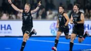 FU12301221579 - World Cup: New Zealand Causes Shock With Upset Victory Over Hosts India - The first day of crossovers at the FIH Odisha Hockey Men’s World Cup 2023 produced drama aplenty as Spain and New Zealand sealed their quarterfinal berths with shoot-out wins, both in the sudden death stages, against Malaysia and India respectively. Spain will now take on Australia in the quarterfinals, while New Zealand will face Belgium, with both matches to be played in Bhubaneswar. Malaysia and India head into the 9-16 classification matches, which will take place in Rourkela.&nbsp;