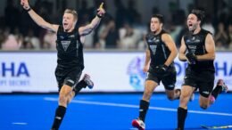 FU12301221579 - World Cup: New Zealand Causes Shock With Upset Victory Over Hosts India - The first day of crossovers at the FIH Odisha Hockey Men’s World Cup 2023 produced drama aplenty as Spain and New Zealand sealed their quarterfinal berths with shoot-out wins, both in the sudden death stages, against Malaysia and India respectively. Spain will now take on Australia in the quarterfinals, while New Zealand will face Belgium, with both matches to be played in Bhubaneswar. Malaysia and India head into the 9-16 classification matches, which will take place in Rourkela.&nbsp;