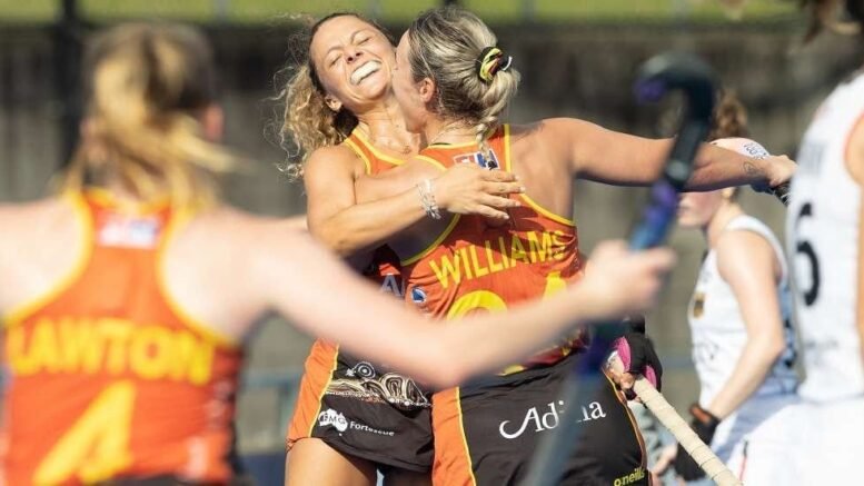 Rosie Malone Australia - Pro League: Rosie Malone Show Fires Hockeyroos Past Germany - Two goals in the space of a minute from Rosie Malone has given the Hockeyroos an impressive 3-0 win over Germany in their FIH Pro League match at the Sydney Olympic Park Hockey Centre.