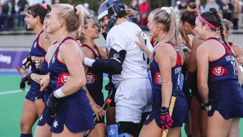 image - Pro League: USA With Shootout Victory Over Australia - Heading into today’s match at the Tasmania Hockey Centre in Hobart, Australia, the No. 16 U.S. Women’s National Team knew they would be up for a challenge when they faced hosts No. 3 Hockeyroos in the FIH Hockey Pro League. After chances for both sides went unscored during regulation, the match went into a shootout to decide the winner. The United Eagles earned the extra point after finishing 3-1 following five rounds and again behind a great shootout performance from USA goalkeeper Kelsey Bing (Houston, Texas).