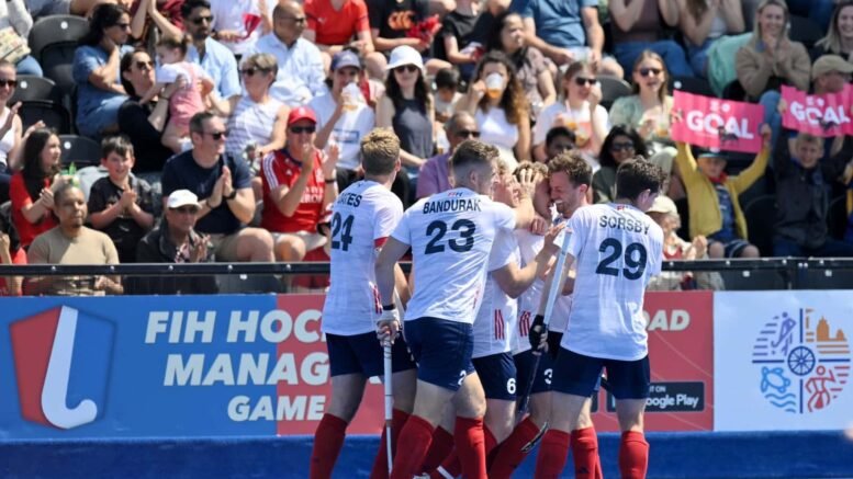 great britain great britain mens team start fih pro league home leg with a clinical 4 2 win over india 64742d7163424 - Great Britain: Great Britain Men's Team start FIH Pro League home leg with a clinical 4-2 win over India - Great Britain started the match on the front foot, dominating the ball possession and making dangerous runs inside India's circle. Their efforts paid off as they broke the deadlock in the 7th minute through Tim Nurse, who made a brilliant run at the goal line after receiving a pass on the left flank and comfortably chipped it over the Indian goalkeeper and defenders. India went on to equalise in the 14th minute through their captain Harmanpreet Singh's fiery penalty corner strike, ending the first quarter at a 1-1 stalemate.  