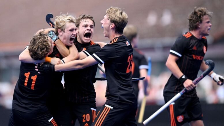 ehf dutch u18 boys produce comeback for the ages in krefeld 64b03c77c7b3a - EHF: Dutch U18 boys produce comeback for the ages in Krefeld - The Netherlands produced a comeback for the ages to reach the semi-final of the boys EuroHockey U18 Championship in Krefeld on a dramatic final day of group action.