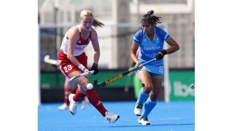 india indian womens hockey team fightback to secure 1 1 draw against england at the 100th anniversary spanish hockey federation international tournament 64c10f60b1c5e - India: Indian Women’s Hockey Team fightback to secure 1-1 draw against England at the 100th Anniversary Spanish Hockey Federation - International Tournament - The game began with England quickly settling into a passing rhythm while controlling the majority of possession, and it paid off when Holly Hunt (7') scored a field goal with a powerful and well-placed shot from inside the D to give her team the lead. Following that, India upped the ante in search of an equaliser, repeatedly testing England's defence and even coming close to scoring on multiple occasions, but were unable to find the back of the net as the first quarter ended with England leading 1-0.
