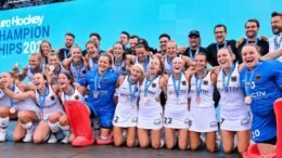 image 5 - EuroHockey: Germany bounce back to defeat England and win bronze - Germany stormed past the challenge of England to claim bronze in front of a packed house in the SparkassenPark, running up a 3-0 victory.