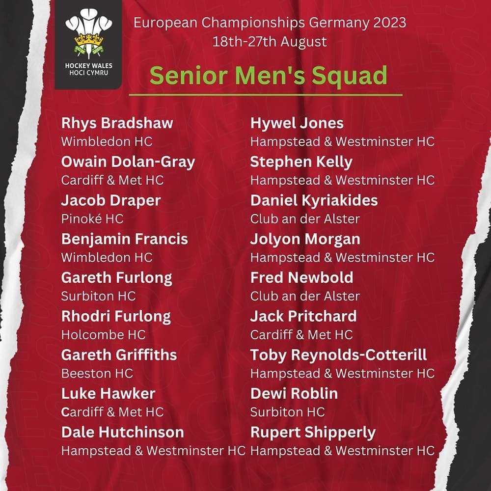 wales hockey wales announce senior mens squad for upcoming european tournament 64d377ac95596 - Wales: Hockey Wales announce Senior Men’s Squad for Upcoming European tournament - Hockey Wales are pleased to announce the 18 players who will be travelling to Germany for the upcoming European Mens Hockey Championships.