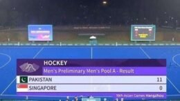 pakistan asian games 2023 pakistans hockey team bamboozle singapore 65114c10ac326 - Pakistan: Asian Games 2023: Pakistan’s hockey team bamboozle Singapore - Pakistan’s hockey team started their Asian Games journey with a thumping 11-0 win against Singapore on Sunday.