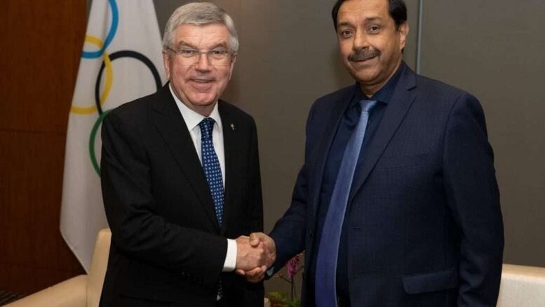 fih fih president tayyab ikram meets ioc president thomas bach 651aba21baeb6 - FIH: FIH President Tayyab Ikram meets IOC President Thomas Bach - "Had a very good meeting with IOC President Thomas Bach during the Asian Games in Hangzhou, China. We both had a very positive assessment of how China has organised this event, with wonderful infrastructures in the city and a great legacy plan. We also discussed about current affairs related to the Olympic movement. We talked about the upcoming Paris Olympics and the planning for the subsequent Games in Los Angeles in 2028. Furthermore, I took the opportunity of this meeting to update President Bach about the preparations of our inaugural Hockey5s World Cup that will be played in January 2024 in Oman.I look forward to further fantastic hockey matches during this last week of the Asian Games, which serves also as a qualifier for Paris 2024." - Tayyab Ikram, FIH President