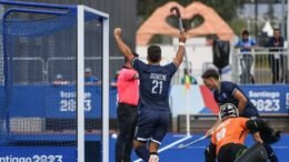 panam games argentina chile score big to open mens pool a play 653b682460ad7 - PanAm Games 23: Argentina, Chile score big to open men’s Pool A play - Day 1 continued with men’s Pool A play at the XIX Pan American Games at Estadio Nationale in Santiago, Chile as four goals from Thomas Domene propelled Argentina 10-1 over Mexico. An excited home crowd fueled the Chileans to a dominant 15-0 win over Peru featuring 11 different scorers.