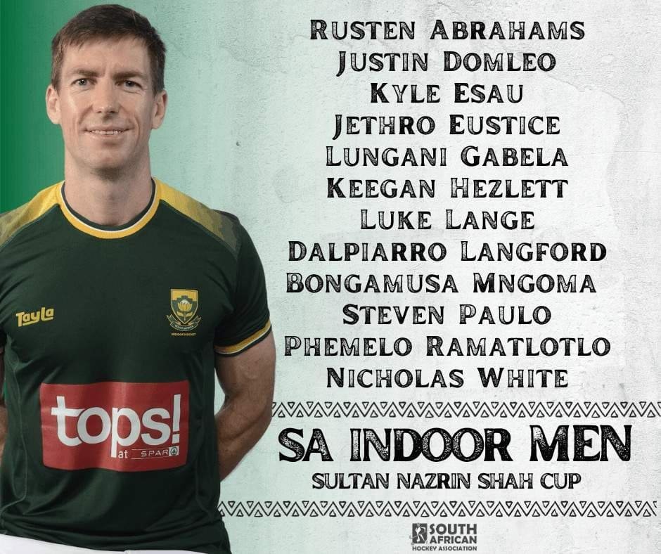 south africa sa indoor hockey men named for sultan nazrin shah cup 653696445d342 - South Africa: SA Indoor Hockey Men named for Sultan Nazrin Shah Cup - The South African Indoor Hockey men will return to action for the first time since their historic run to the FIH Indoor Hockey World Cup Quarter Finals in February this year. The Men will be travelling to Malaysia to take place in the inaugural Sultan Nazrin Shah Cup alongside hosts Malaysia, Namibia, Australia, New Zealand and Hong Kong.