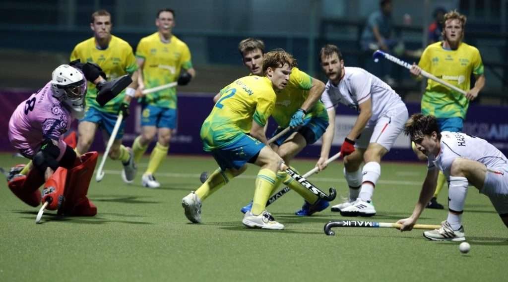 sultan johor cup german tanks derail australian hopes 6540eb25b3142 - Sultan Johor Cup: German tanks derail Australian hopes - Germany came back from two goals down to hold two-time champions Australia in the most exciting Group A match of the 11th Sultan of Johor Cup 2023 at the Taman Daya Hockey Stadium in Johor Bahru tonight.