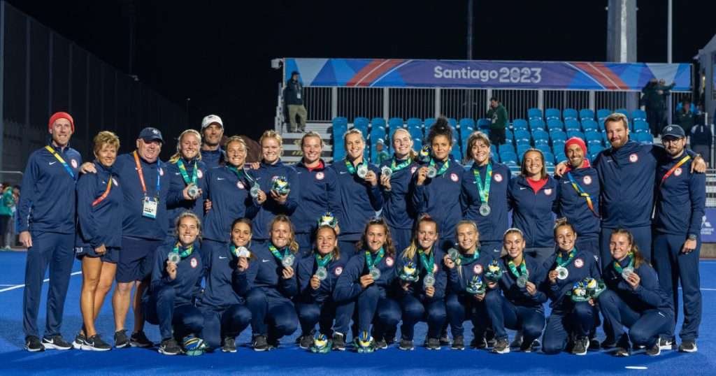 ncaa uswnt claim pan american games silver after battle with argentina 65489f328f50e - NCAA: USWNT Claim Pan American Games Silver After Battle with Argentina - SANTIAGO, Chile – It was a 60-minute battle until the very end between the No. 15 U.S. Women’s National Team and No. 3 Argentina in the gold medal match of the  Pan American Games Santiago 2023. Las Leonas struck first and USA responded on penalty stroke just before the half. Tensions started to rise as Argentina pulled ahead midway through the fourth but the United Eagles fought with a late push that fell short, 1-2.