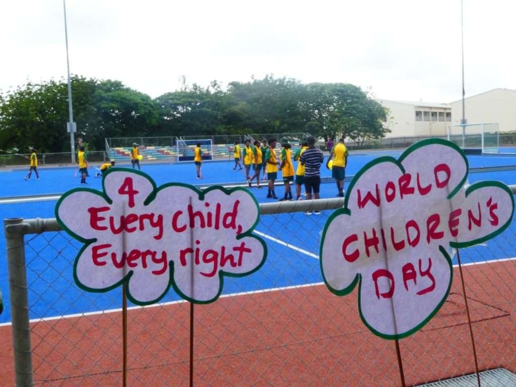 oceania png celebrates children day with gordons international school 655b167e8b0ad - Oceania: PNG celebrates Children Day with Gordon's International School - The PNG Hook in4 Health staff have really shown renewed  confidence to develop new activities since their recent workshop in Cairns Australia with partners Aspire to Be Deadly. Their first venture was to create a relationship  with Gordon's International School to provide hockey opportunities to students. The students are coming to the PNG Hockey Stadium for their sessions and are enjoying the venue and the learning new skills.