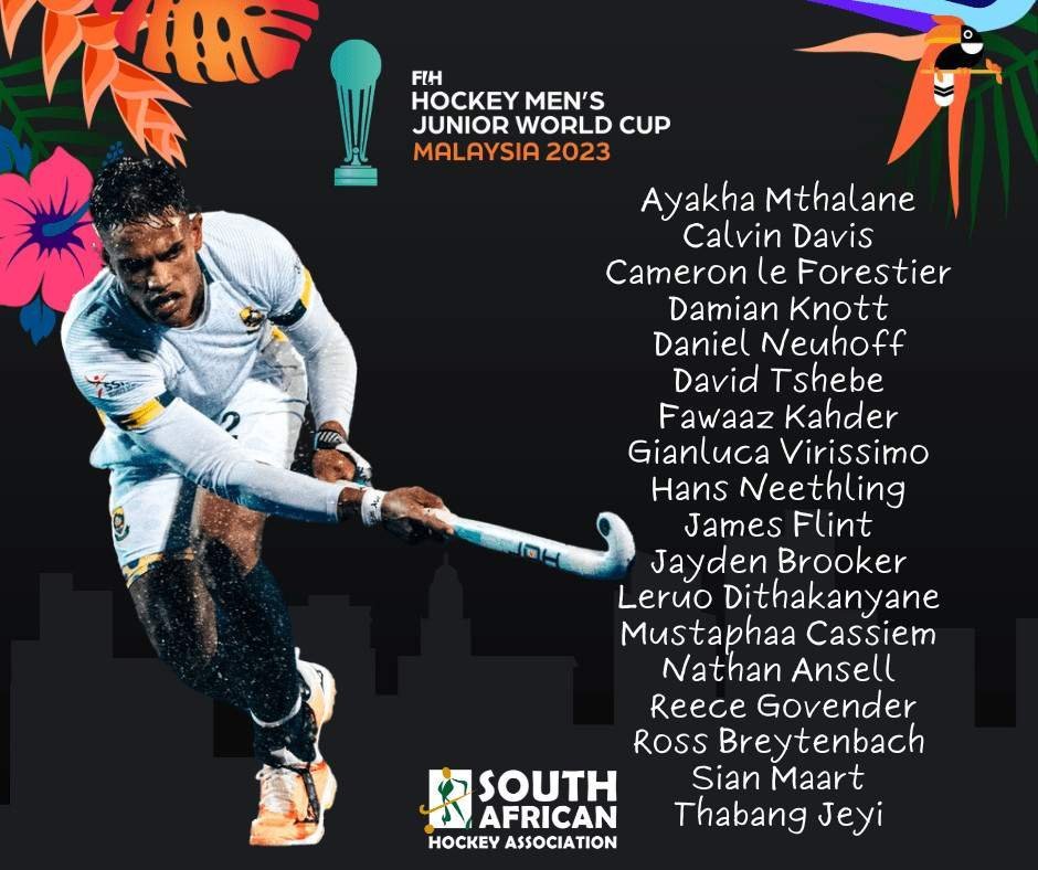 south africa south africa name u21 mens squad for the junior world cup 65539768b8be2 - South Africa: South Africa name U21 Men’s squad for the Junior World Cup - In just over three weeks, the South African U21 Men are set to make a return to Malaysia, poised to participate with powerhouse nations in the upcoming Junior World Cup. The battlefield includes opponents like Germany, Egypt, and France, as South Africa gears up for a spirited competition with aspirations to secure a top-two finish, paving the way to the coveted Quarter Finals. Today, South African Hockey proudly reveals the lineup that will represent the nation on this grand stage.