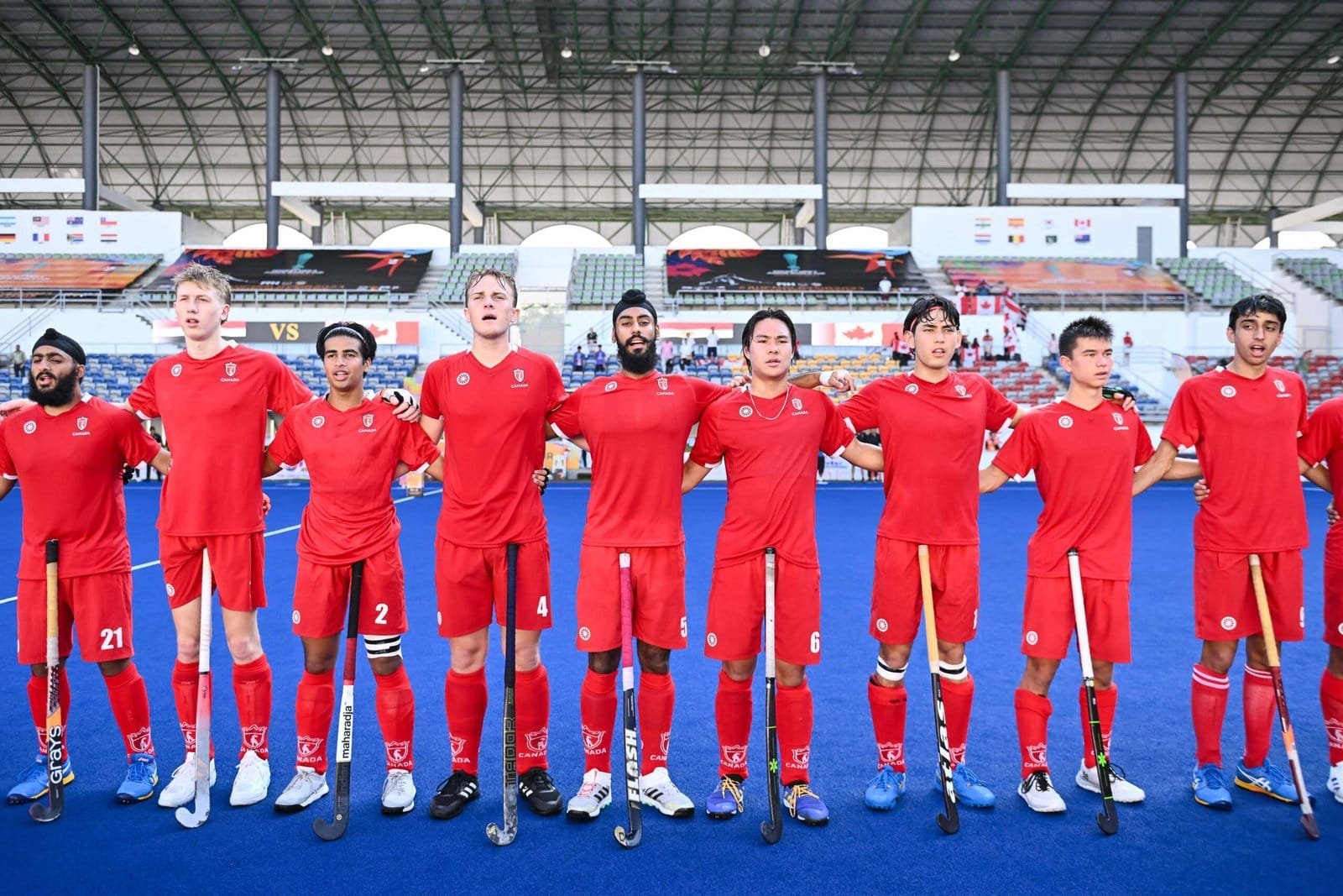 canada junior mens national team rises to the challenge at the junior world cup 658371e51771b - Canada: Junior Men’s National Team rises to the challenge at the Junior World Cup - Canada, ranked 14th in the world junior rankings, faced elite-level, top-ranked competition at the FIH Men’s Hockey Junior World Cup in Kuala Lumpur, Malaysia. Placed in a challenging pool with India (#3), Spain (#6), and Korea (#11), Canada entered the tournament as underdogs. Despite limited training time together due to players representing four provinces—BC, Alberta, Quebec, and Ontario—the team showcased impressive chemistry, building off their silver-medal performance at the 2023 Junior Pan American Championships.