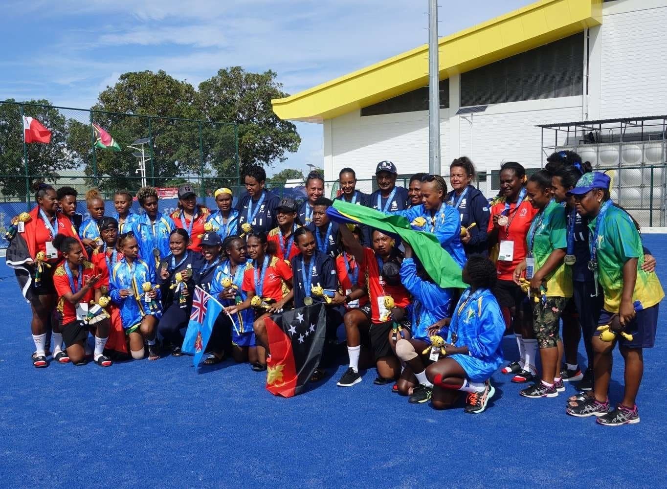 oceania gold for the fiji women 657aba777580c - Oceania: Gold for the Fiji Women - The Solomon Island's Womens hockey team were the team to make significant advances in their technical hockey skills after coming home from the Gold Coast. Their fitness levels were not in question but their tactical awareness and base hockey skill needed improvement. They worked hard, with the support of their Australian mentor coach Leroy Phillips, and this paid off and showed with their performance at the Pacific Games where they played in the final and drew a large following of local supporters.