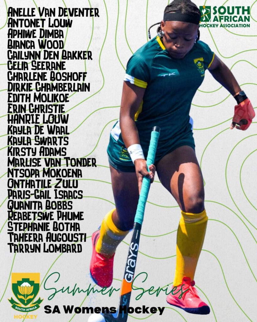 south africa sa womens hockey squad unveiled for french test series 65a00e36bbec9 - South Africa: SA Women’s Hockey Squad Unveiled for French Test Series - The South African Women’s Hockey team sets its sights on an exciting series as they unveil their 24-player squad for the upcoming French Test Series. Following their triumphant qualification for the Olympics by securing victory in the African Hockey Road to Paris Qualifier, the team is fervently gearing up for their journey towards the Olympic Games.