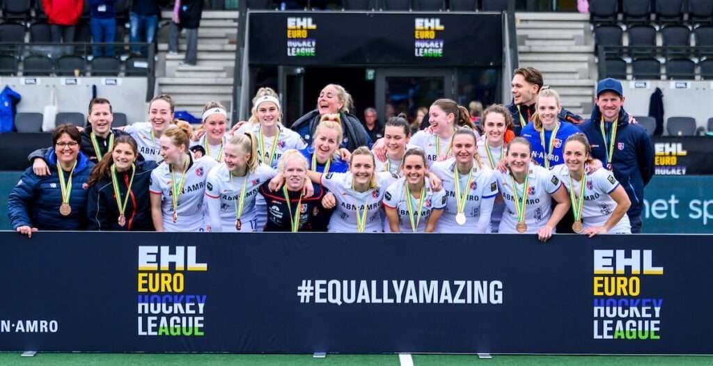 ehl schc win first ever ehl womens medal with win over junior 660a7ecd0ceb6 - EHL: SCHC win first ever EHL Women’s medal with win over Junior - SCHC won their first ever EHL Women’s medal as they held off a strong challenge from Junior FC thanks to goals from Mette Winter, Yibbi Jansen and Pien Dicke.