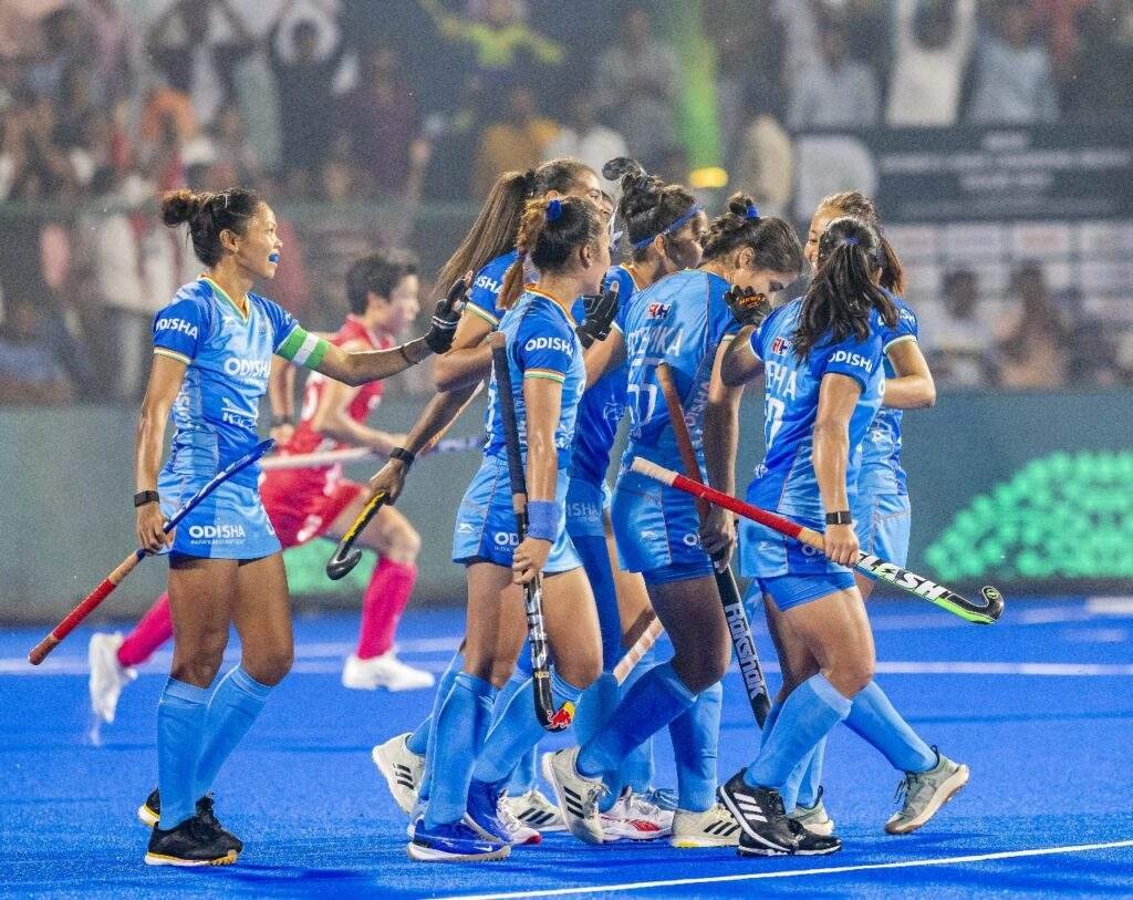 asia day 5 india dominates japan with a 3 0 victory at the bihar womens asian champions trophy 673b7bf716a5f - Asia: Day 5: India Dominates Japan with a 3-0 Victory at the Bihar Women’s Asian Champions Trophy - The third match on Day 5 of the Bihar Women’s Asian Champions Trophy 2023 saw host nation India deliver another commanding performance, defeating Japan 3-0. Played in front of an electrified crowd , India’s clinical display of hockey ensured they continued their unbeaten streak in the tournament.