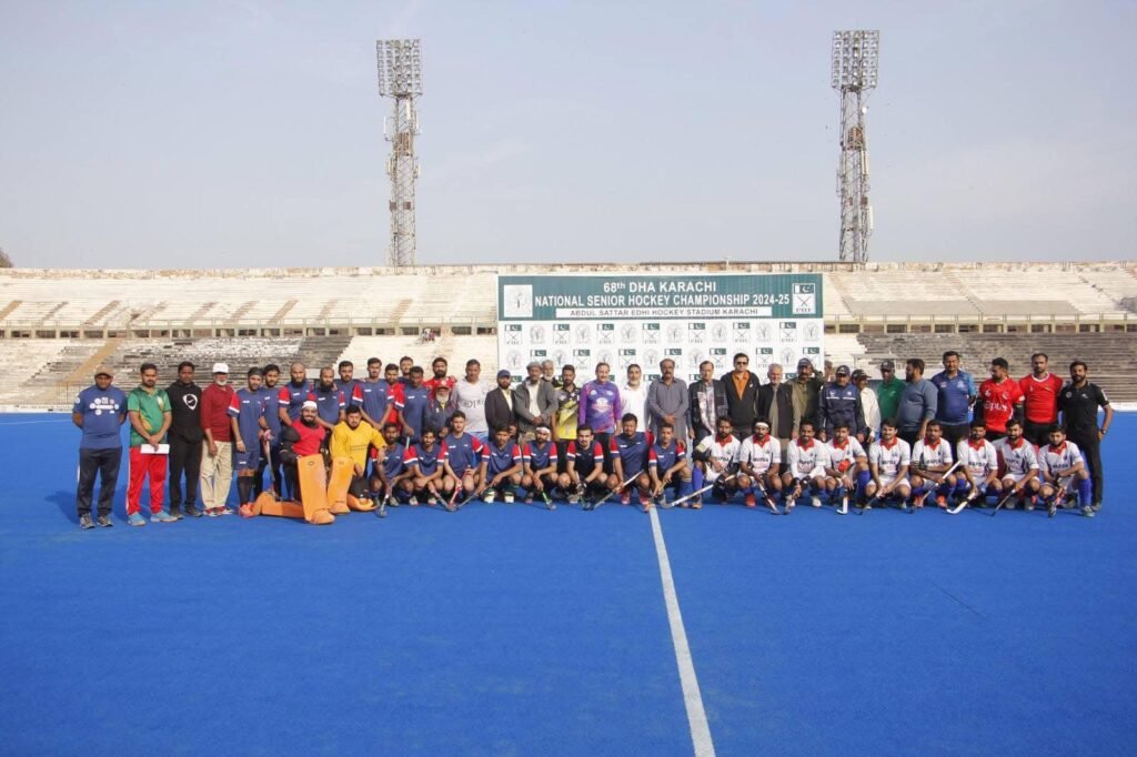 asia dha pakistan national senior mens championship 2024 6773eea416424 - Asia: DHA Pakistan National senior Men’s Championship 2024 - Three matches were played on the third day of the ongoing DHA National Senior Men’s Hockey Championship at the Abdul Sattar Edhi Hockey Stadium in Karachi.In the first match PAF defeated KPK 3-1. Mohsin, Saad and Zaheer scored one goal each. From KPK the only goal was scored by Muzzamal.In the second match NAVY outclassed Balochistan 10-0. From NAVY Mohammed Shaeer and Saifullah scored two goals each. Wasim, Basharat Ali, Akbar Ali, Rana Waleed, Hammad and Asad scored one goal each.In the third match WAPDA thrashed Police 14-0. Ijaz Ahmed was the star of the match who scored five goals. Rana Waheed and Toseeq Arshad scored three goals each. Ali Aziz scored two and Ruman Khan netted one goal respectively.The CEO of the renowned brand Nadeem Ahmed was the chief guest.On this occasion Director Tournament Qamar Ibrahim, Anjum Saeed, Kamran Ashraf, Danish Kaleem and other officials were also present.