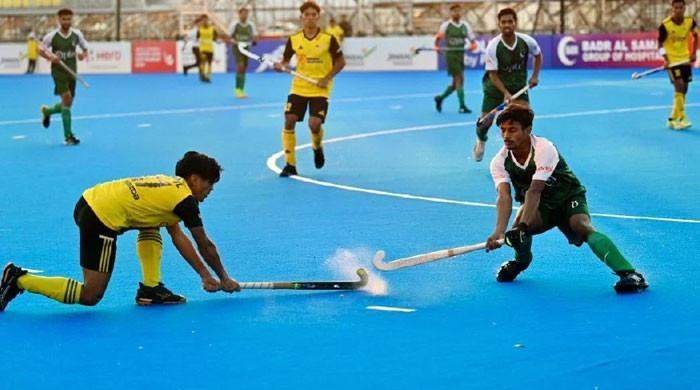 pakistan pakistan thump malaysia to reach junior hockey asia cup semi finals 674d7705ee13f - Pakistan: Pakistan thump Malaysia to reach Junior Hockey Asia Cup semi-finals - MUSCAT: Sufiyan Khan scored a hat-trick as Pakistan romped to a crushing 4-1 victory over Malaysia here on Sunday and qualified for the semi-finals of the ongoing 2024 Men’s Junior Hockey Asia Cup.