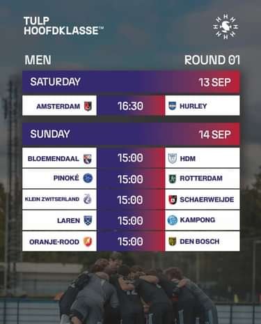 Hoofdklasse: League start men: what you need to know about match round 1 4 Heren programma 02 768x954