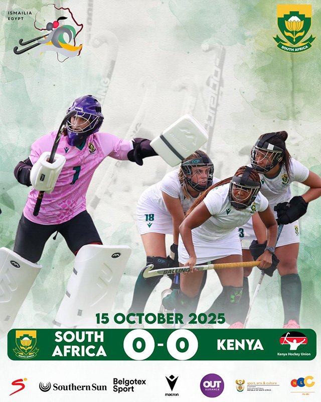 South Africa: Kenya Frustrate South Africa in Goalless African Hockey Cup of Nations Draw 9 south africa kenya frustrate south africa in goalless african hockey cup of nations draw 68f12bdd4fa5f - South Africa: Kenya Frustrate South Africa in Goalless African Hockey Cup of Nations Draw - The South African women’s hockey team were left frustrated after being held to a 0–all draw by Kenya in their third match of the 2025 African Hockey Cup of Nations in Ismailia, Egypt, on Wednesday, 15 October 2025.