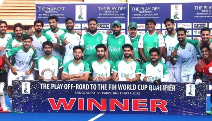 pakistan pakistan sweep bangladesh in fih hockey world cup qualifier series 691c2077b5799 - Pakistan: Pakistan sweep Bangladesh in FIH Hockey World Cup Qualifier series - DHAKA: Pakistan delivered a dominant performance to defeat Bangladesh 10-3 in the final game of the three-match qualifier series at the Maulana Bhashani Stadium on Sunday.