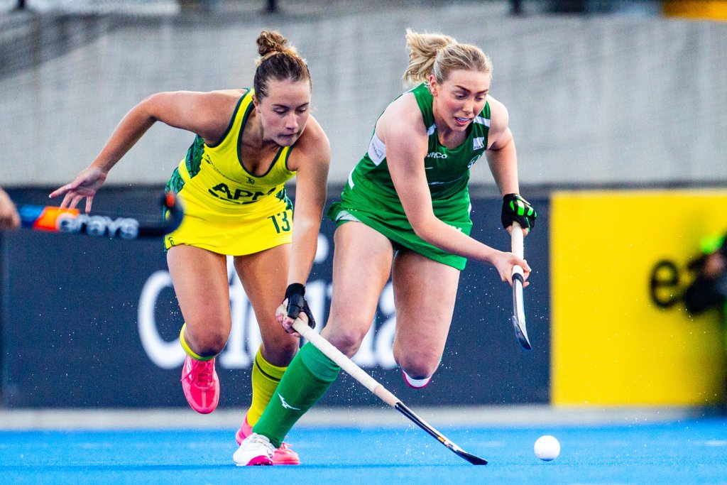 lhigginsonfihhockey12thfeb261303 1024x683 1 - Dominant Ireland Women’s team settle for draw against hosts Australia in FIH Hockey Pro League - Thursday, February 11 – Hobart, Australia: The Ireland Women’s Hockey Team put in an exceptional performance to secure a point away to hosts Australia in the FIH Hockey Pro League in Hobart Tasmania. Ireland were the dominant side throughout the tie, with intense pressing and unrelenting work rate forcing Australia into uncomfortable positions and providing Ireland chances at goal, but the team had to settle for the draw as they add vital additional points to their tally.