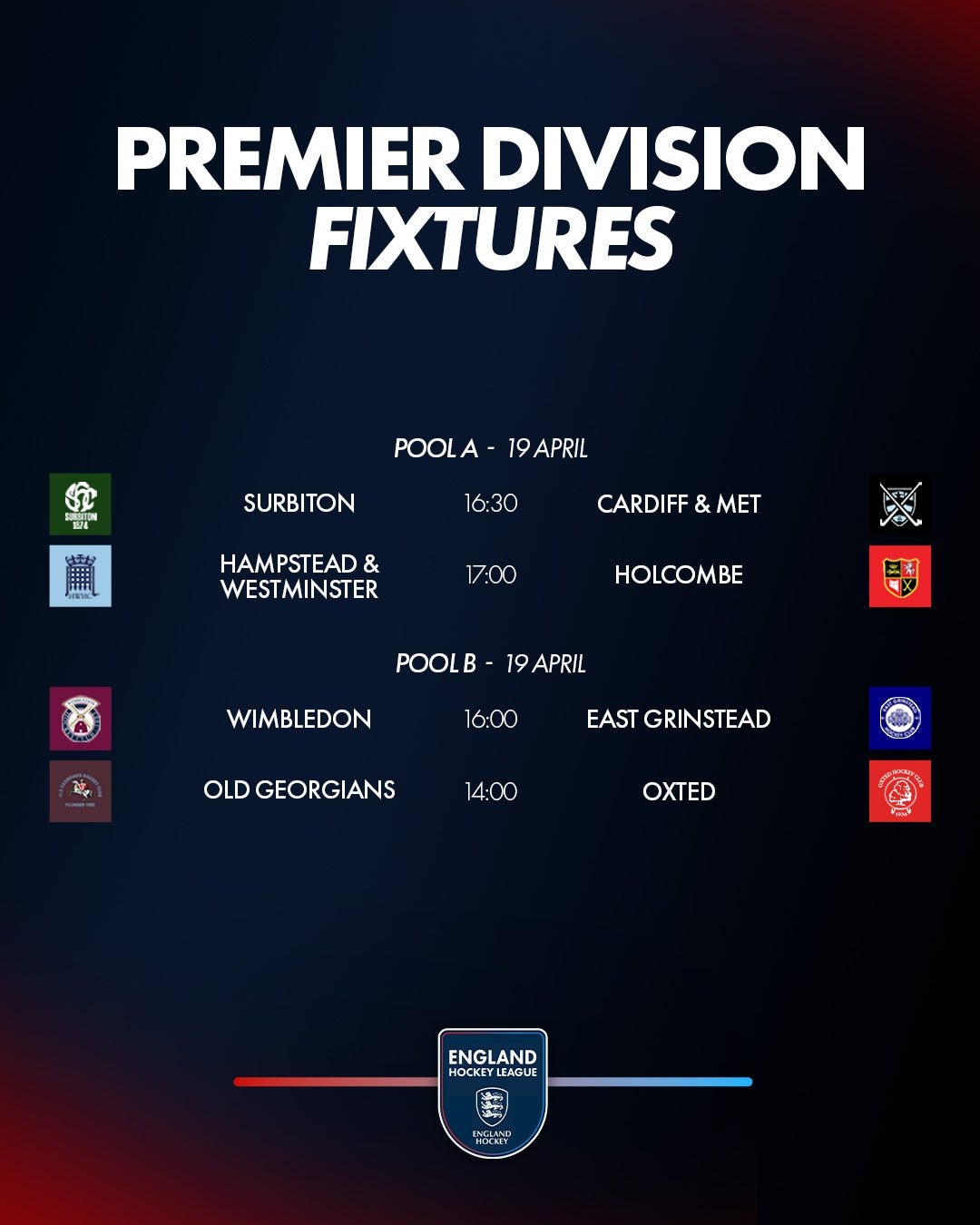 - England: EHL Premier Division Preview | Week 16 - This weekend sees teams playing twice in the Women's Play-offs Pool A and Pool B. 