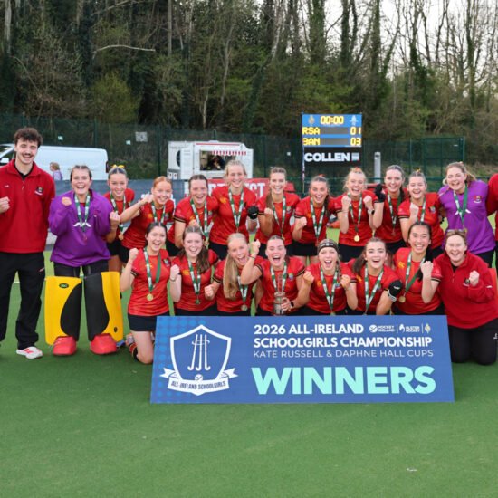 pjh20528 1 scaled 1 - Banbridge Academy Crowned All-Ireland Champions After Thrilling Two Days of Schoolgirls Hockey - Friday, March 20 – Armagh: Banbridge Academy were crowned All-Ireland Schoolgirls Champions following an outstanding 3-1 victory over hosts Royal School Armagh in the Kate Russell Final, bringing to a close two days of high-quality, fiercely contested hockey. Alongside them, Munster champions Scoil Mhuire claimed the Daphne Hall title with a narrow 3-2 win over Holy Child Killiney, ensuring the tournament showcased the very best of schoolgirls’ hockey across all provinces.