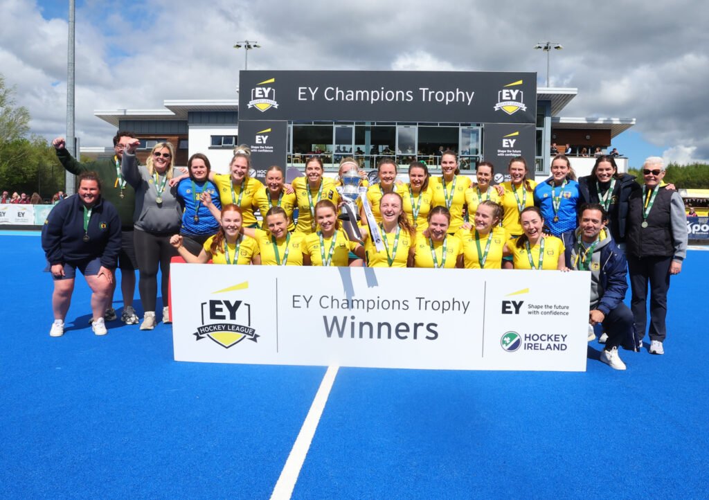 railway 1024x722 1 - EHL: Railway steam to third successive Irish title - EHL - Railway Union won the Irish women’s EY Champions Trophy title to qualify for the EHL for a third successive season, seeing off Loreto in the decider at Hillsborough.