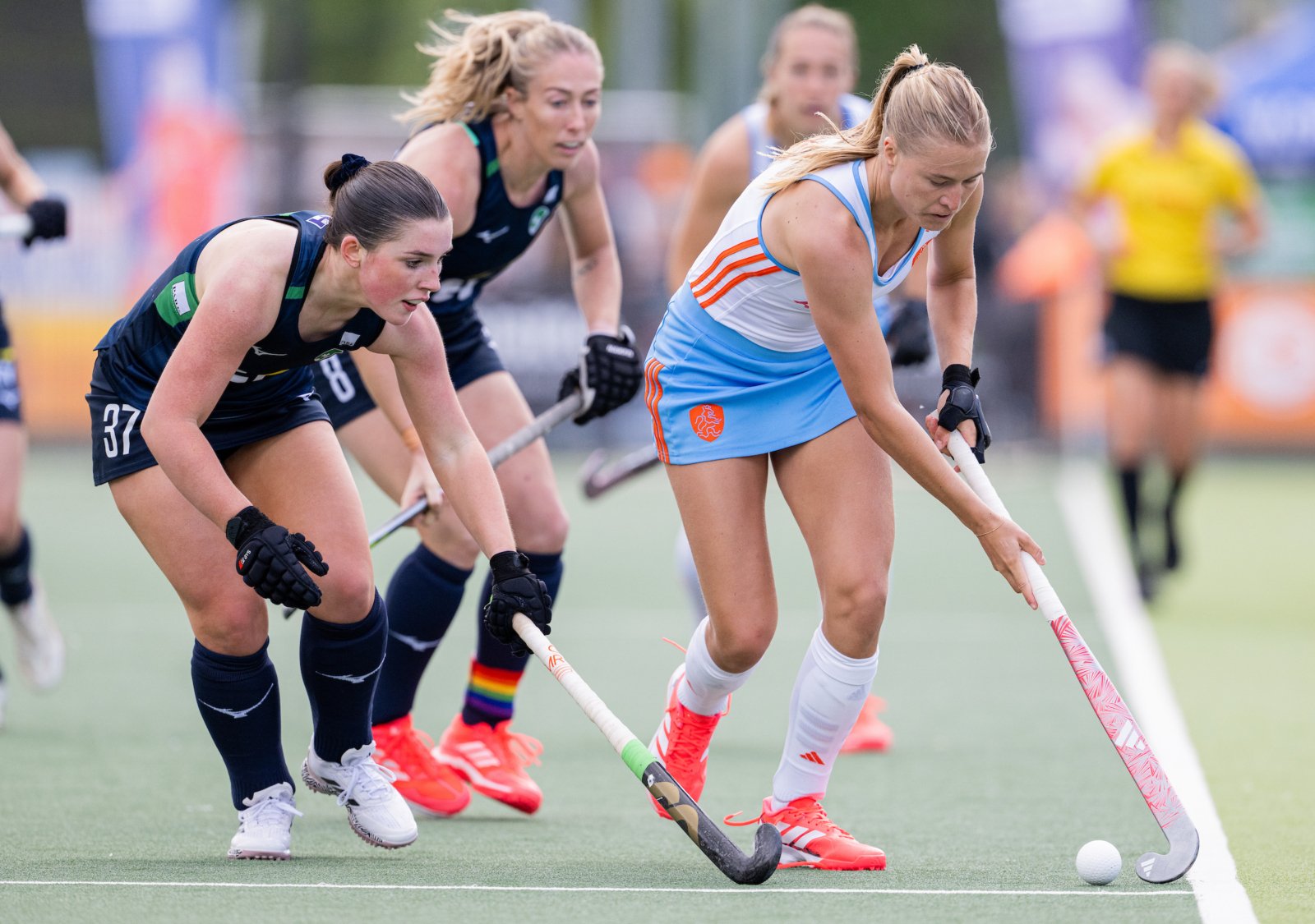 fu1202606147262 scaled 2 - Ireland show major improvement in second outing against The Netherlands in the FIH Hockey Pro League - Sunday, June 14 – Rotterdam, The Netherlands: The Ireland Women’s Hockey team enjoyed a much-improved performance against World #1 The Netherlands. Ireland showed excellent defensive organisation to limit chances for the Dutch, with penalty corners being their main route to success as they came away with a 4-0 win to continue their unbeaten run.