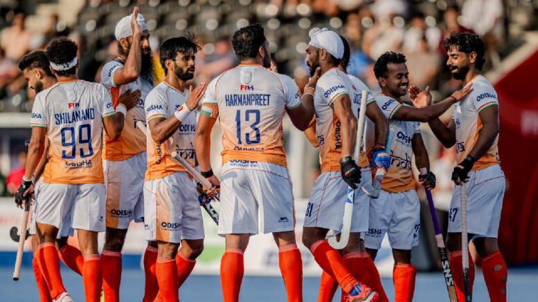 india hockey - HIL: From one-down to seven-up: India hammer Pakistan 7-1 in hockey Pro League - A penalty corner deflection. A thunderous drag-flick. A calmly converted penalty stroke. And a flurry of spectacular field goals, including a sublime tomahawk finish. By the time the final hooter sounded, the contest had become so one-sided that India were playing with swagger. The Indian Men’s Hockey Team dismantled Pakistan 7-1 in the reverse fixture of the FIH Pro League London leg at the Lee Valley Hockey and Tennis Centre on Friday, completing a memorable double over their arch-rivals.