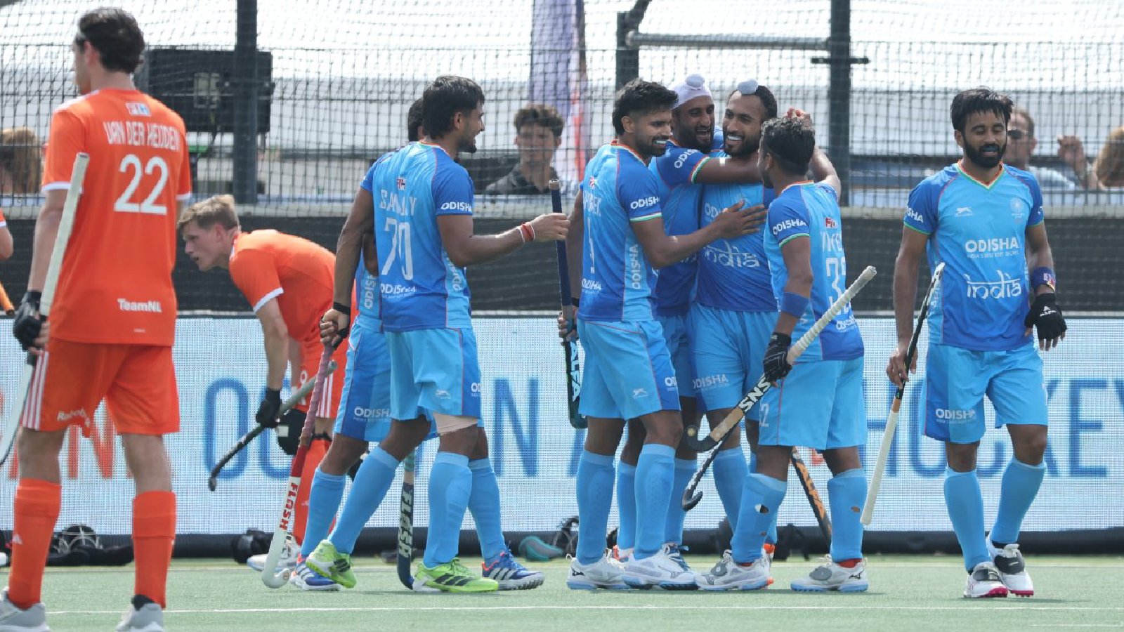 india hockey team - HIL: Despite Harmanpreet’s absence, India beat Olympic champions Netherlands 3-2 - Despite the absence of skipper Harmanpreet Singh, the Indian men’s hockey team produced an inspired performance to defeat reigning Olympic champions, the Netherlands, in the last match of the FIH Pro League Rotterdam leg at the Hockey Club Rotterdam on Sunday.