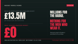 masters hockey graphic - Millions for the badge, nothing for the men who wear it - On 22 July, England's Over-45 men will walk out at HC Rotterdam to represent their country at the World Masters Hockey World Cup. They have earned their place through three decades of dedication to the game. They will pull on the same white shirt, with the same badge over the heart, that every England international has worn.